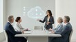 © Faysal - Executive Team Presenting Cloud Computing Strategy in Modern Corporate Meeting