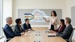 © Faysal - Executive team presenting AI cloud transformation strategy in corporate meeting