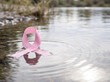 © Chloe - Pink ribbon floating in water, symbolizing breast cancer awareness, support, hope, and survival during breast cancer awareness month