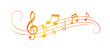© Parul - Musical notes and treble clef decorative design isolated on white background. Colorful flowing melody symbols create an elegant artistic accent for music branding invitations and graphic design.