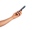 © Igor Barilo - Side view of female hand holding smartphone isolated on white background. Mobile payment.