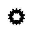 © VM Studio X - Black Gear Silhouette Cogwheel Icon on White Background