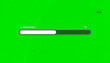 © naiaga - Green screen loading bar animation with percentage indicator and progress bar filling up, representing digital data transfer and system progress