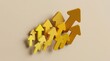 © Saiful - 3d render of multiple yellow arrows pointing upwards