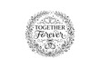 © SYEDARASHEKA - Elegant wedding vow illustration with romantic floral wreath and forever text design
