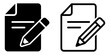 © Drow Dx - Document editing and writing note icons featuring paper sheet pencil vector graphics document graphics business