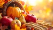 © Andy - Cornucopia overflowing with autumn harvest fruits and vegetables.