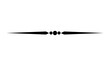 © OFFDESIGN - black horizontal line ornament with pointed ends and three small circles in middle representing symmetry ornate decoration or textual separator elegant decorative flourish isolated.