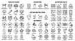 © Liton - Modern Nutrition and Healthy Food Linear Icon Collection with Calorie Counting, Hydration, Probiotics, Food Labels, Vitamins, and Diet