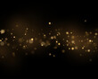 © Extrastock - Glowing gold sparkles form an abstract pattern. Dark tones enhance the luminous effect. Modern luxury celebration design.