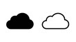 © MdDelowar - Simple weather cloud icon set in solid and outlined vector style with interface