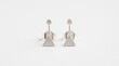 © Rifat - Minimal geometric earrings isolated on white background, elegant contemporary jewelry with simple shapes and refined metal details, modern fashion accessory, stylish premium design