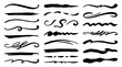 © Shahanaj - Hand Drawn Brush Strokes and Calligraphic Underline Swirls Set with Ink Texture Text Dividers for Typography Design and Vintage Border Accents