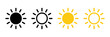 © Gowravhraaj Studio  - Sun icons vector. Shine sun ray set. Sunshine vector sign. Sunset icon collection