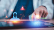© chaylek - A cybersecurity specialist monitors password attacks, hacking threats, intrusion attempts, data breaches, malware risks, threat detection, network defense, access security to protect digital systems.