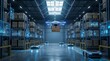 © Nurbaity - Automated warehouse with drone and robotic vehicles