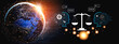 © InfiniteFlow - AI in law and the future of the legal justice system. A concept of AI assisting in legal debate, analysis, and decision making. Motif