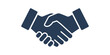 ©  شفافة خلفية - Dark blue handshake icon for business partnership and corporate agreement.