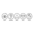 © MDMONIR - Five human senses line art vector