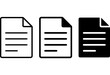 © Sultana Design - Document file paper icon set. Text sheet page article note symbol. Data report content information design