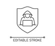 © Medovoart - Cybersecurity Hacker linear icon Editable Stroke