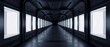 © KHAIRUL - Futuristic scifi corridor with glowing square light panels and metallic dark structure ideal for science fiction cinema gaming or high tech laboratory background.