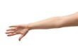 © BD STOCK - A woman arm reaching out with open palm stretched forward in a simple gesture isolated on white background