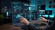 © MediaStockPro - Firewall protection and network security monitoring interface, active threat detection with node security status and firewall barrier visualization on futuristic transparent