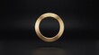 © Bismillah Creative - Minimalist gold ring on black background, elegant metallic circle frame, luxury jewelry design concept, premium golden halo icon