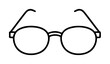 © Omar - Hand-traced minimalist black and white vector illustration of classic round reading glasses with thin temples, elegant eyewear icon for design, healthcare, and lifestyle projects