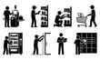 © MdJamil - Automated retail technology using self checkout kiosks and smart shopping cart systems set