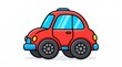 © Eko - Red Toy Car Cartoon Vector Illustration Isolated on White Background