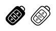 © MdDelowar - Black and white car key fob remote control icons vector graphic illustration set with silhouette, isolated