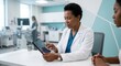 © RAJA - Doctor Consults Patient On Medical Tablet In Modern Clinic Setting