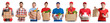 © New Africa - Food delivery service workers. Collection of portraits on white background