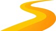 © eko - Minimalist winding yellow road graphic on white background.
