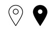 © MDAHASANUR - Black and white location pinpoint icons