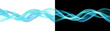© Nyxthrasza - Blue glowing wave lines twisting in a flowing pattern on a black background for technology design in PNG, Transparent and Black Background Versions