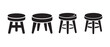 © CreatetiveDesignX - Set of four wooden stool icons for interior design and furniture store web graphics.