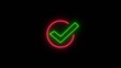 © MD. MAHABUR - Abstract neon tick mark icon conceptual loop illustration.