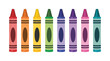 ©     - Crayon icon set, colorful wax crayons arranged in a row for drawing and school supplies, creative art tools, education and stationery vector illustration eps 10.