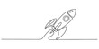 © Sojib - Continuous single line drawing of a space rocket launching into the sky Vector, illustration
