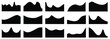 © MSTERIN - Black wave shapes collection, Abstract organic divider vector set, Geometric wave borders