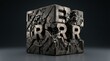 © rokami - Three Dimensional Rendered Metallic Typography Cubes Displaying Business Mistake Concept Isolated Element alphabet block box business capital character close company concept corporate cube decision