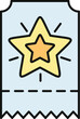 © anatolir - Ticket with shining golden star representing entertainment, reward, or special event admission