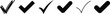 © Rohij Uddin - Hand drawn check mark icons, black tick symbols set of 6 EPS, minimalist survey validation marks for business checklists