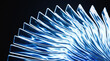 © Lazim - Abstract Futuristic Blue Glass Wave Background Modern 3D Tech Texture Dark Minimalist Geometric Fin Fan Array