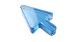 © PNG Seeker - 3d render of a blue glass mouse cursor arrow isolated on transparent background