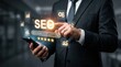 © Pinit - Digital marketing strategy showing SEO optimization with high search ranking and reviews.