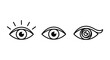 © MDHABiBUR - Three stylized eye illustrations with varying designs against a white background eyes